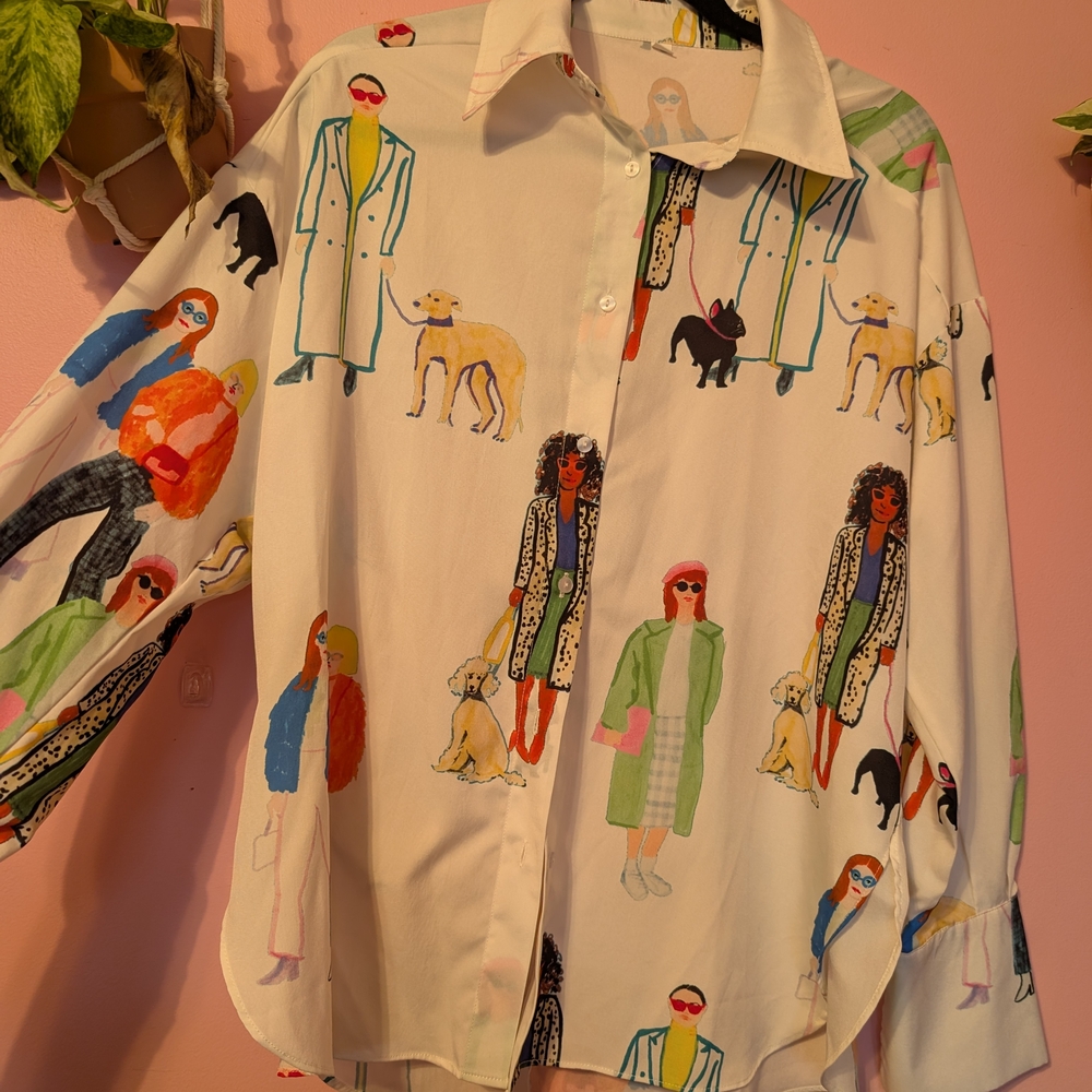 Dog Walking Button Up